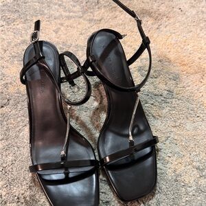 Charles & Keith Black Strappy Sandals
